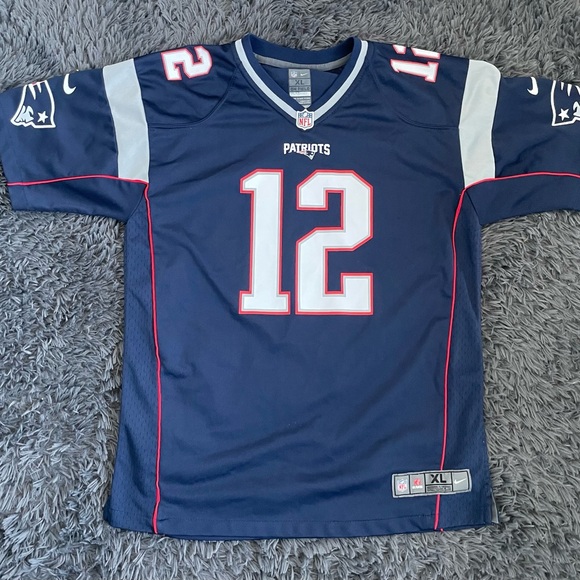 Nike Tom Brady Blue NEW ENGLAND PATRIOTS | Youth NFL JERSEY XL - Picture 1 of 5